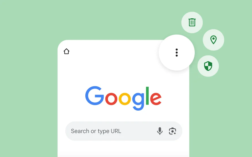 A screenshot of the Google Search page, including icons for YouTube, Gmail, Google Maps and other Google products.